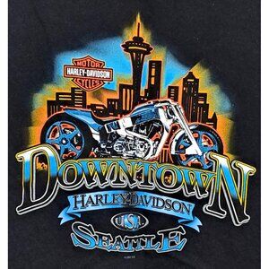 Vintage Harley Davidson T Shirt Mens Size 3XL 2002 Downtown Seattle Graphic Tee